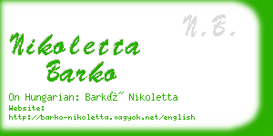 nikoletta barko business card